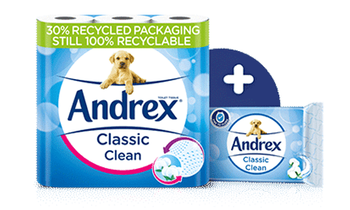Andrex Classic Clean product packs