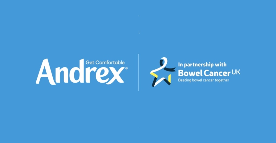 Andrex and Bowel Cancer UK logos in partnership