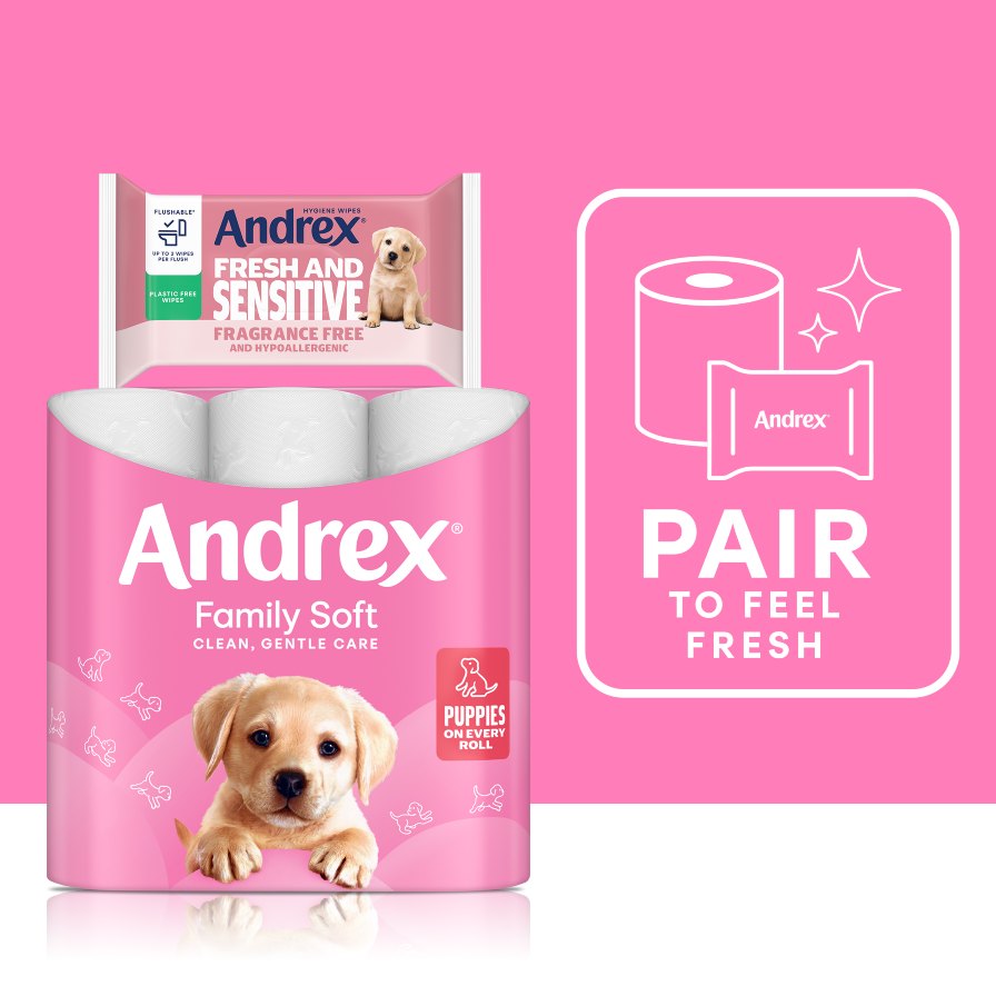 Andrex Family Soft Toilet roll pack and Andrex Fresh and Sensitive