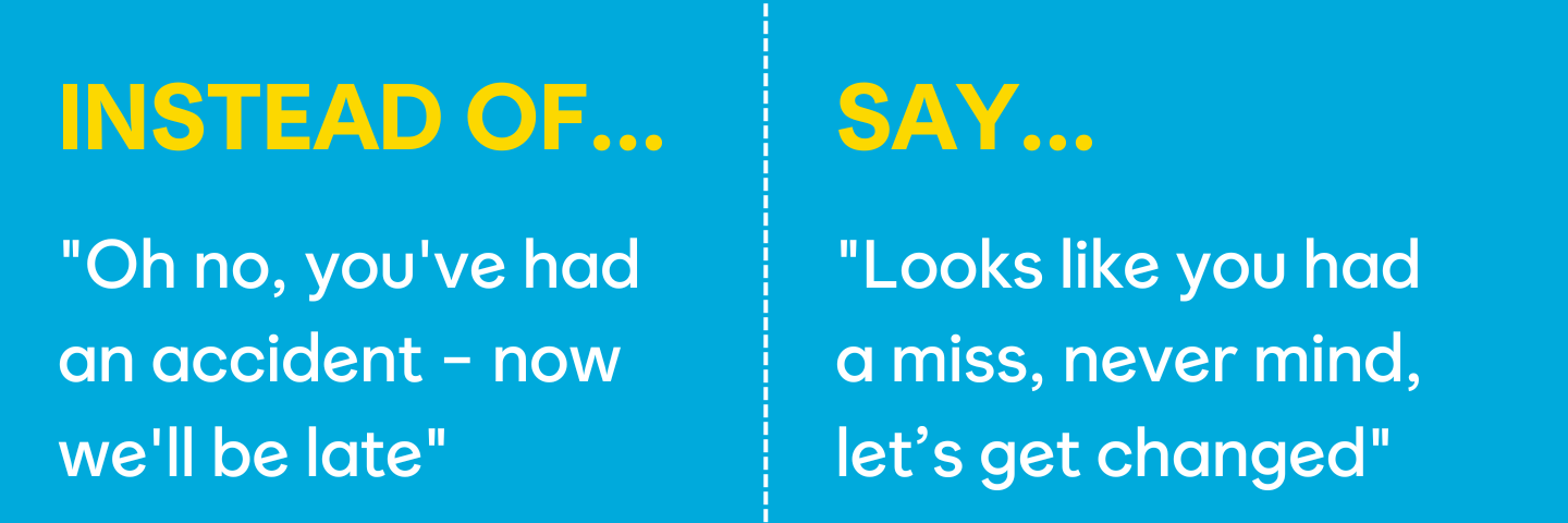 Instead of say toilet training tip